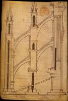 Reims - Cathedrale - Arc-boutant, Dessin de Villard de Honnecourt